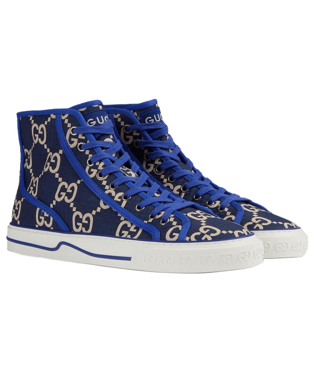 GUCCI Синие высокие кроссовки / кеды, фото 2