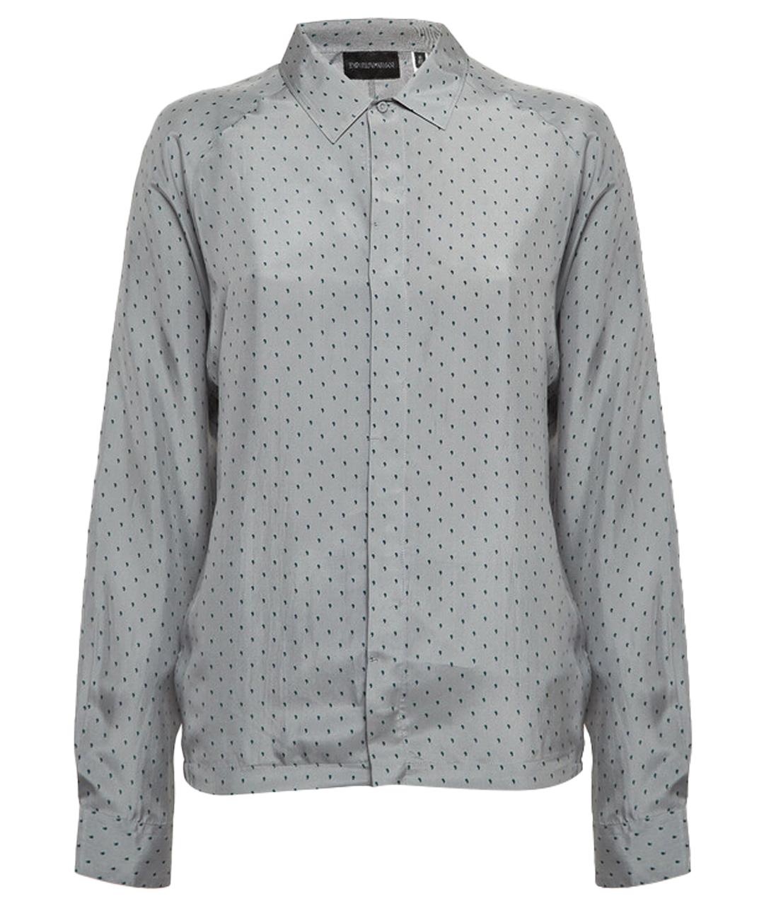 EMPORIO ARMANI Серая шелковая кэжуал рубашка, фото 1