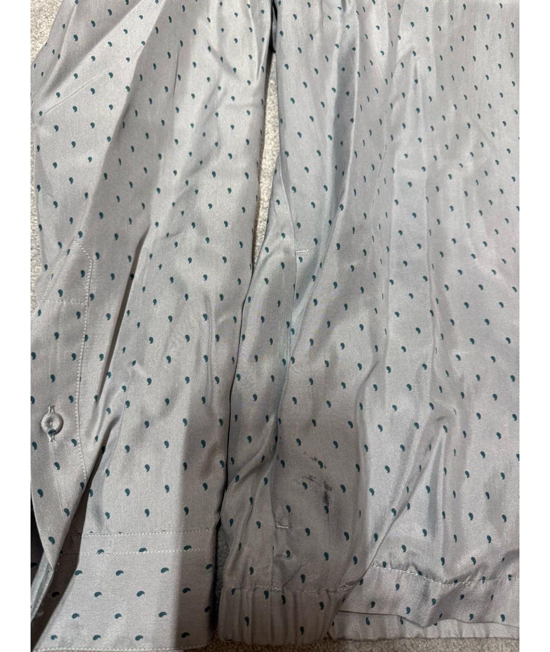 EMPORIO ARMANI Серая шелковая кэжуал рубашка, фото 7