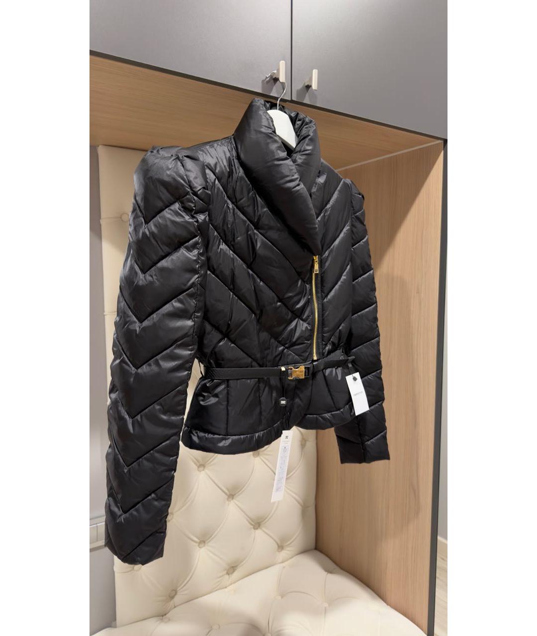 ELISABETTA FRANCHI Черная полиамидовая куртка, фото 4