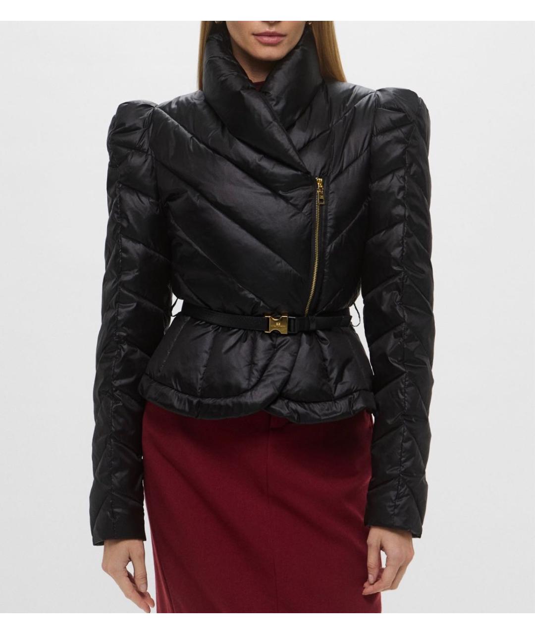 ELISABETTA FRANCHI Черная полиамидовая куртка, фото 5