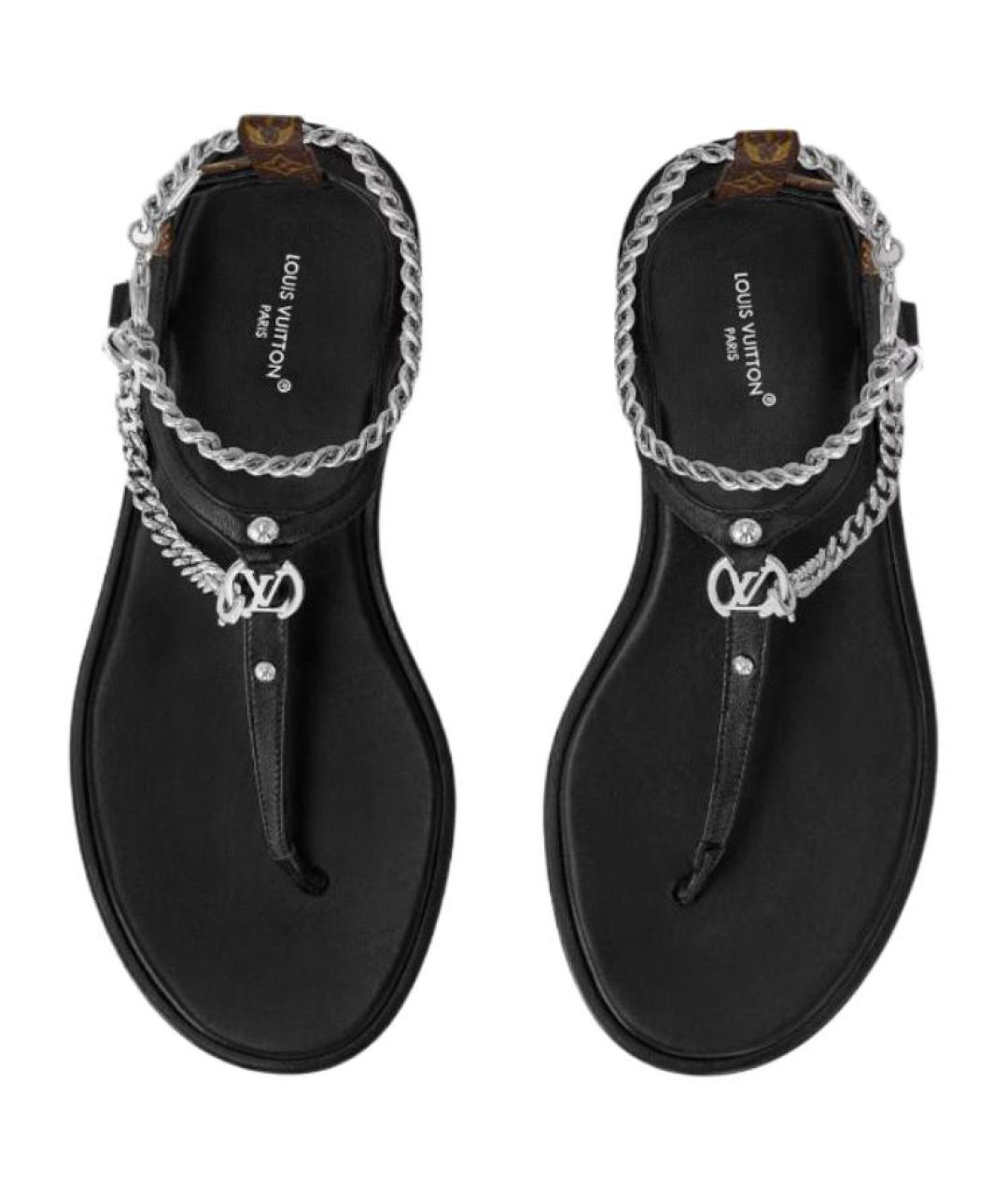 LOUIS VUITTON Черные босоножки, фото 5