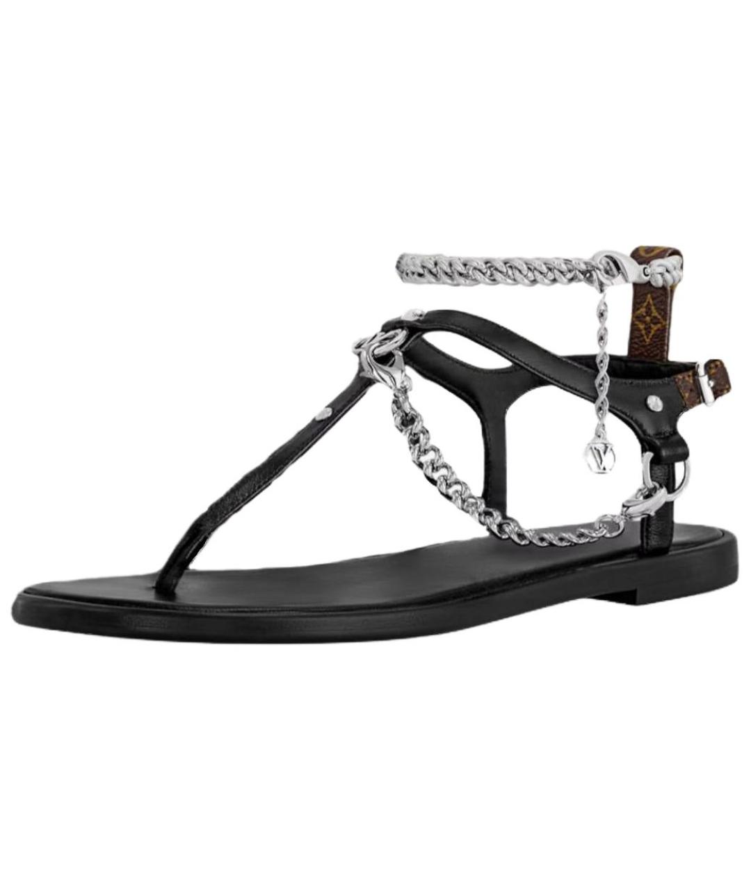 LOUIS VUITTON Черные босоножки, фото 2