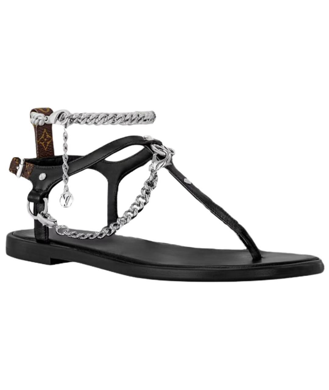 LOUIS VUITTON Черные босоножки, фото 1