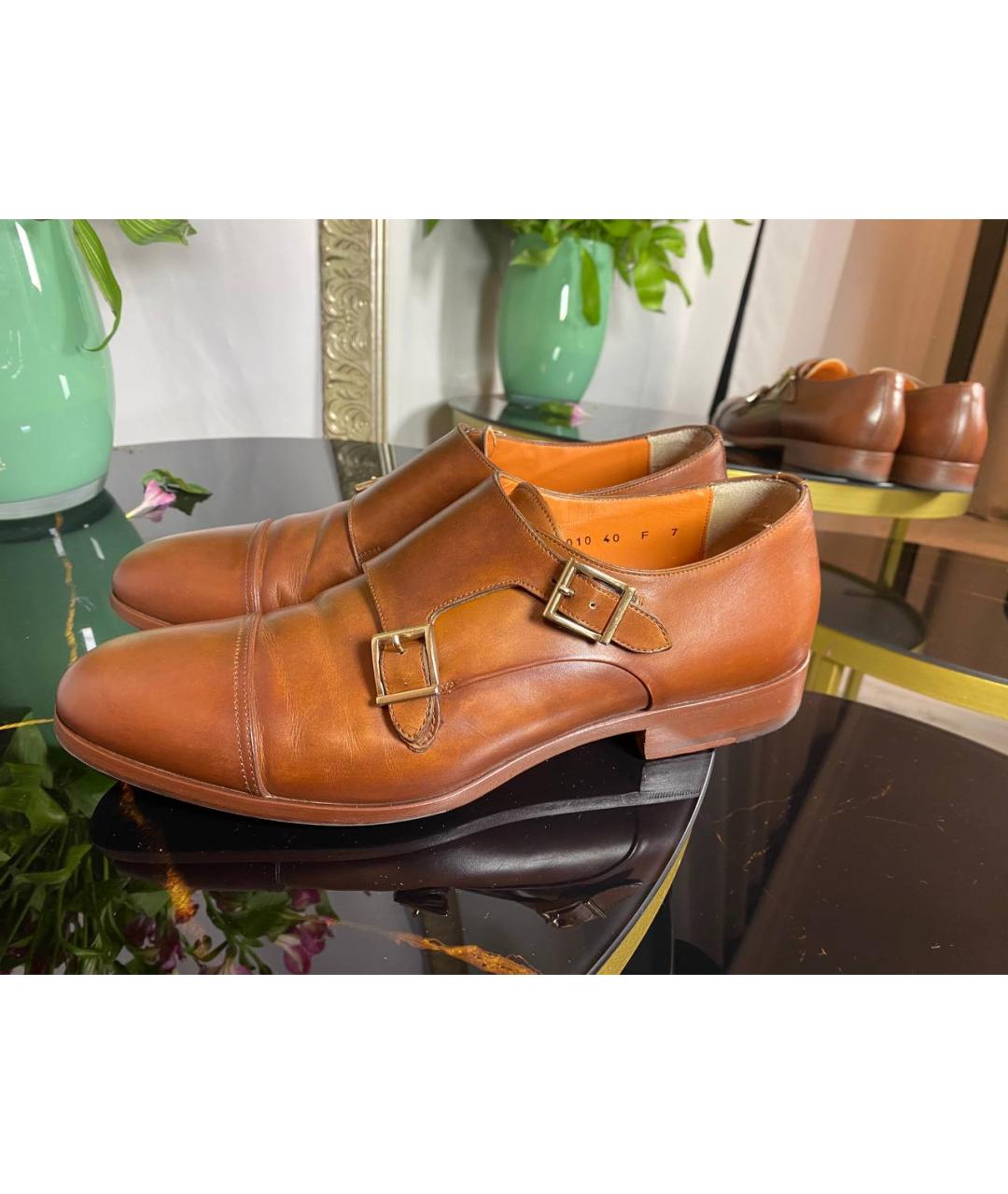 SANTONI Коричневые кожаные туфли, фото 8