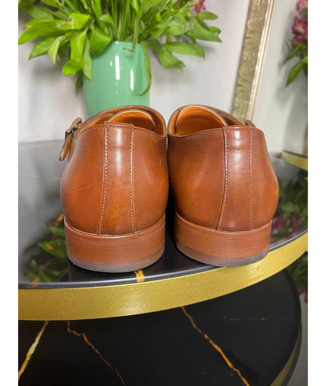 SANTONI Коричневые кожаные туфли, фото 4
