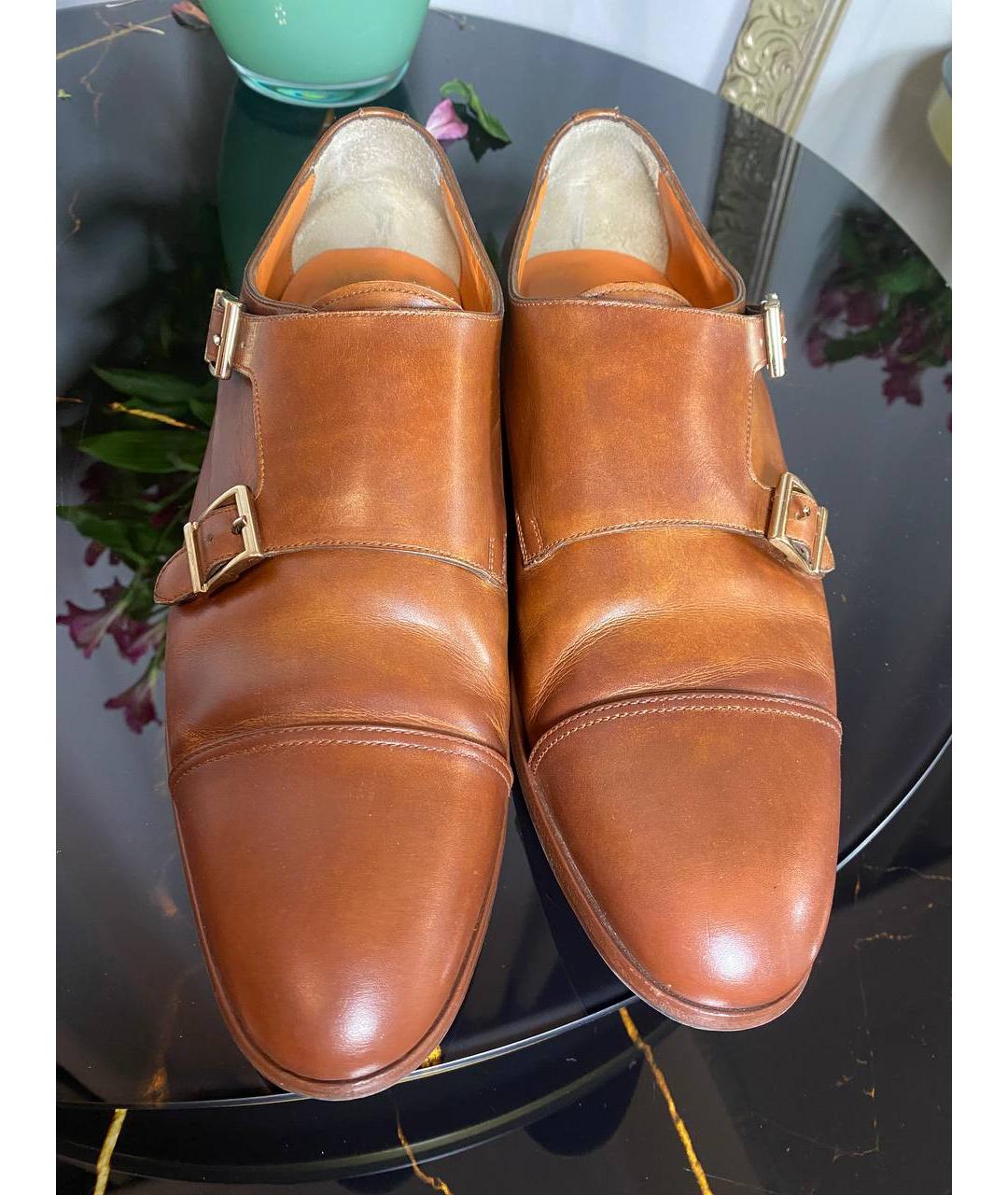 SANTONI Коричневые кожаные туфли, фото 7