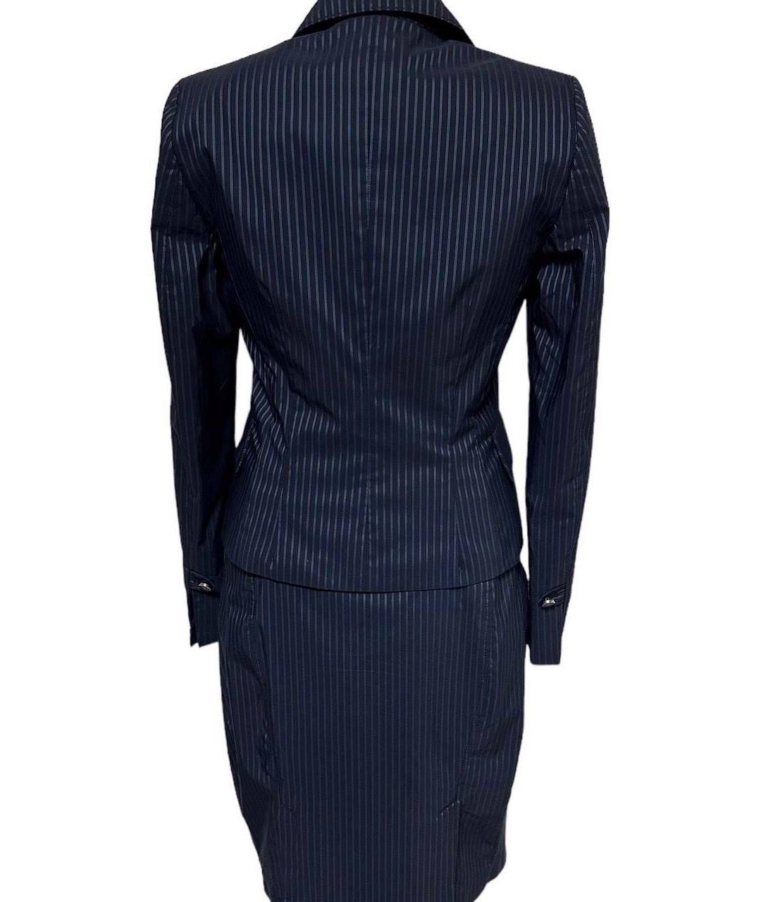 TRUSSARDI Темно-синий хлопковый костюм с юбками, фото 2