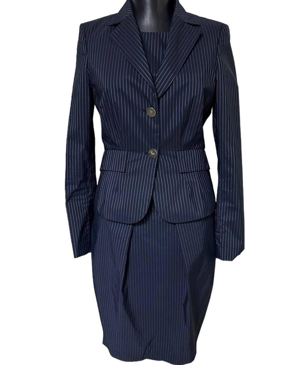 TRUSSARDI Темно-синий хлопковый костюм с юбками, фото 8