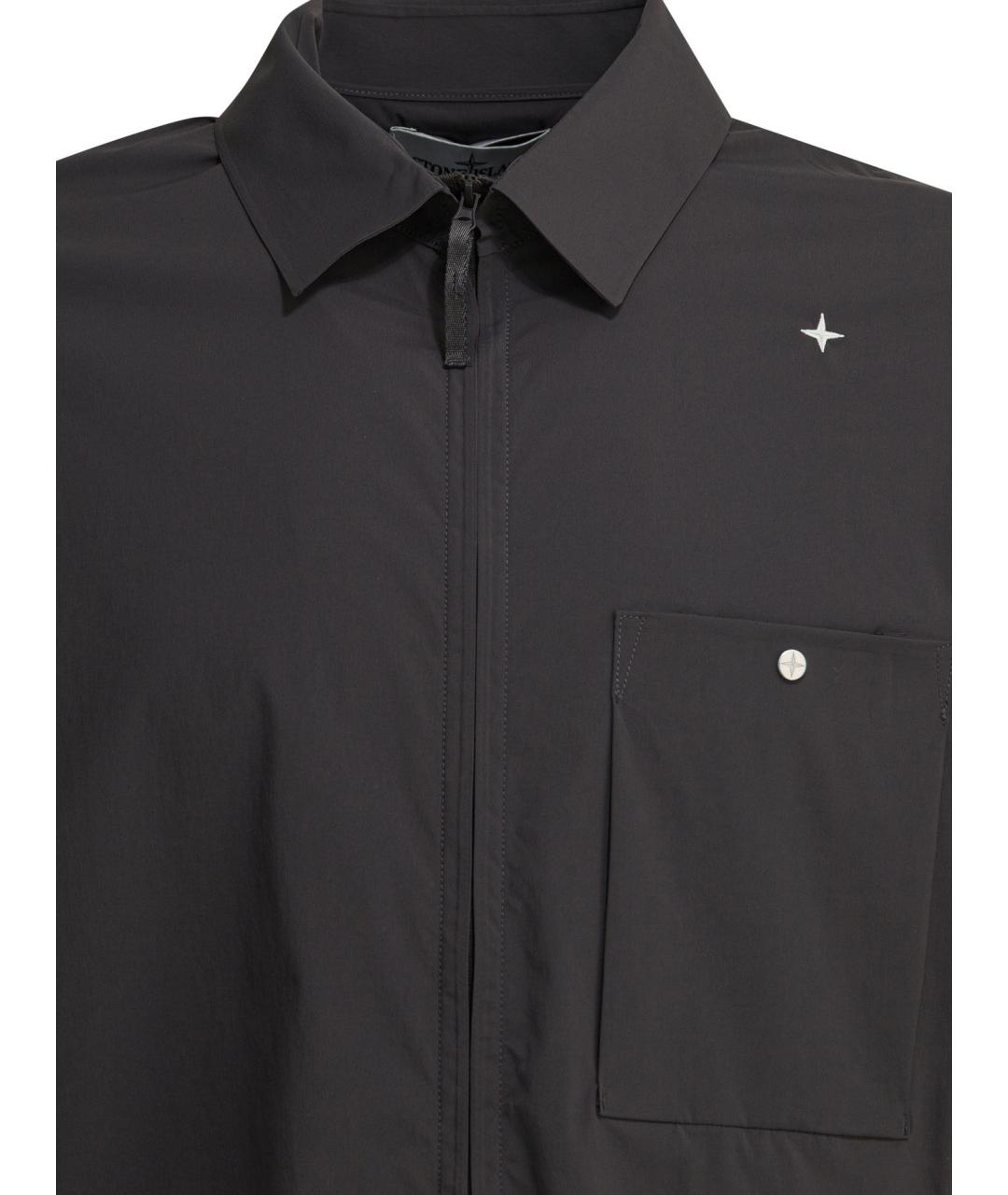 STONE ISLAND Серая полиамидовая куртка, фото 3
