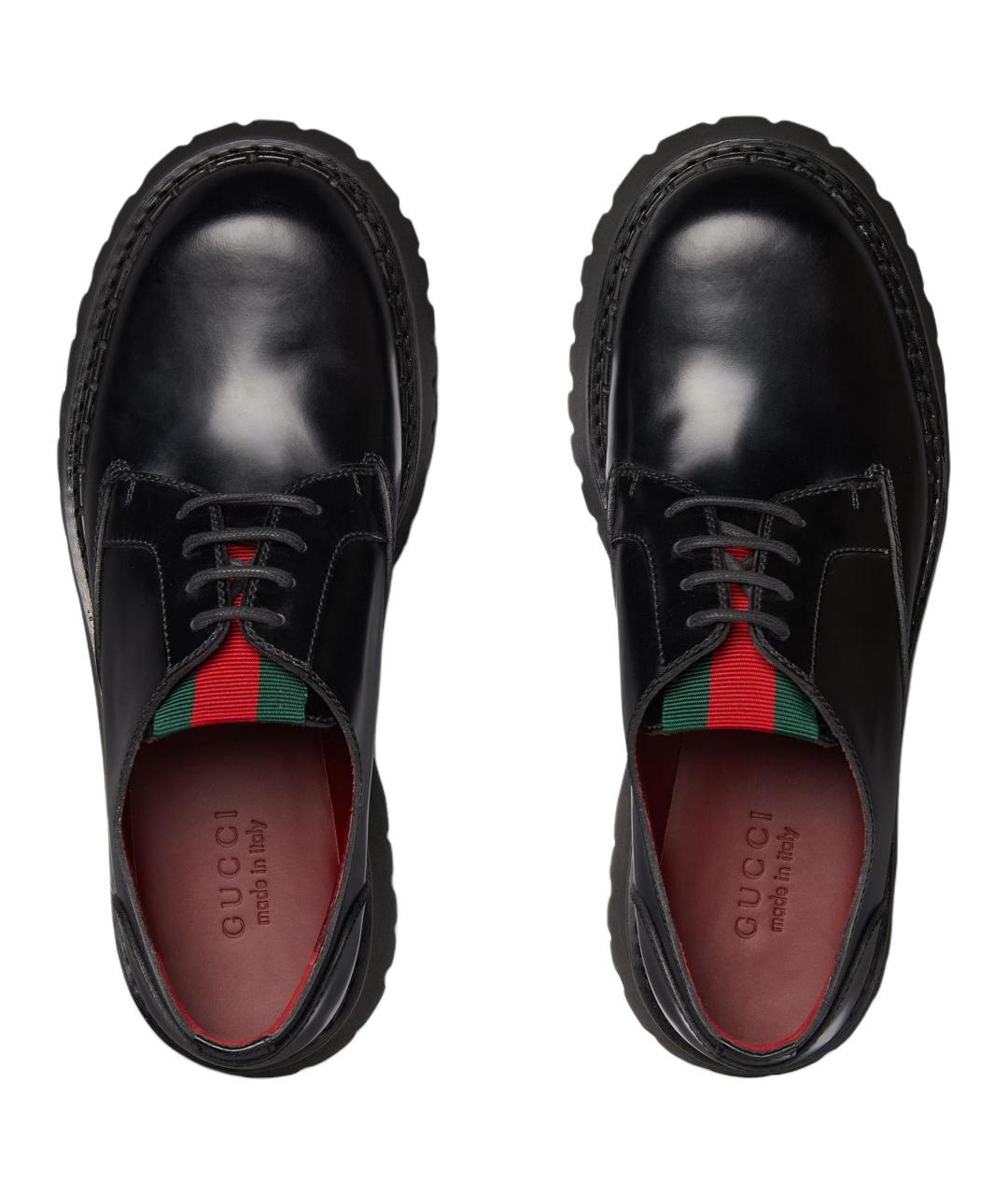 GUCCI Черные кожаные низкие ботинки, фото 4