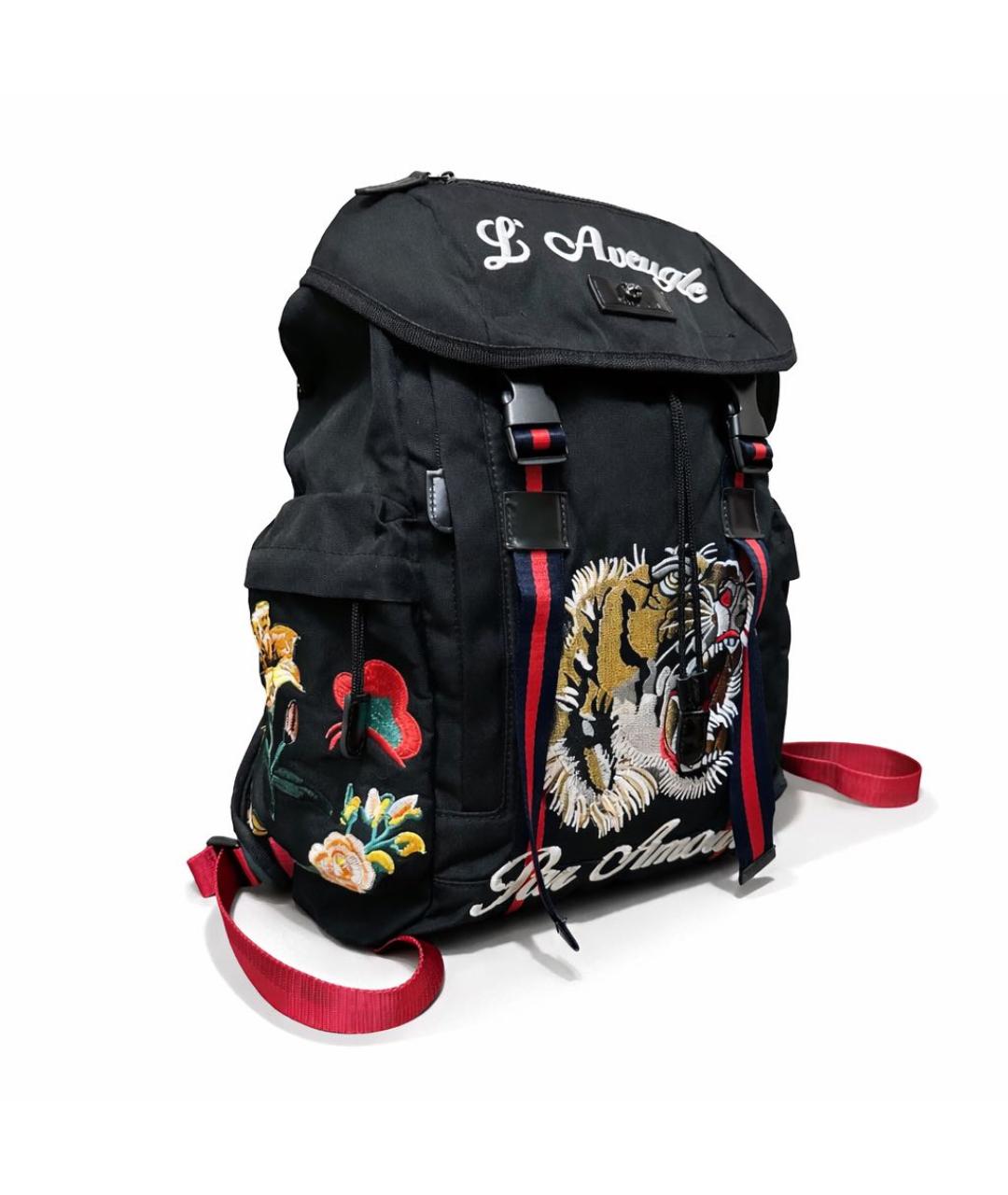 GUCCI Черный тканевый рюкзак, фото 2