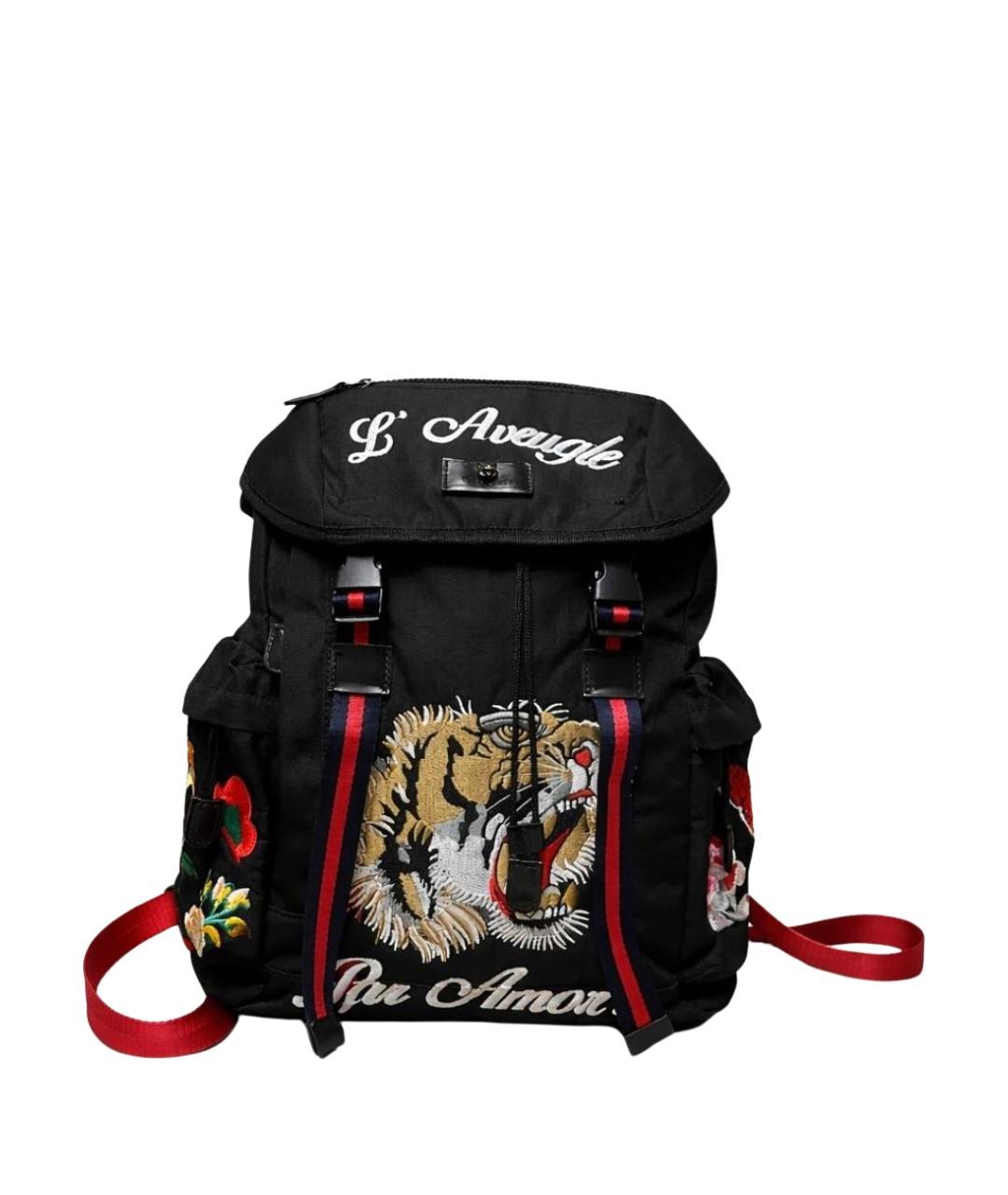 GUCCI Черный тканевый рюкзак, фото 1