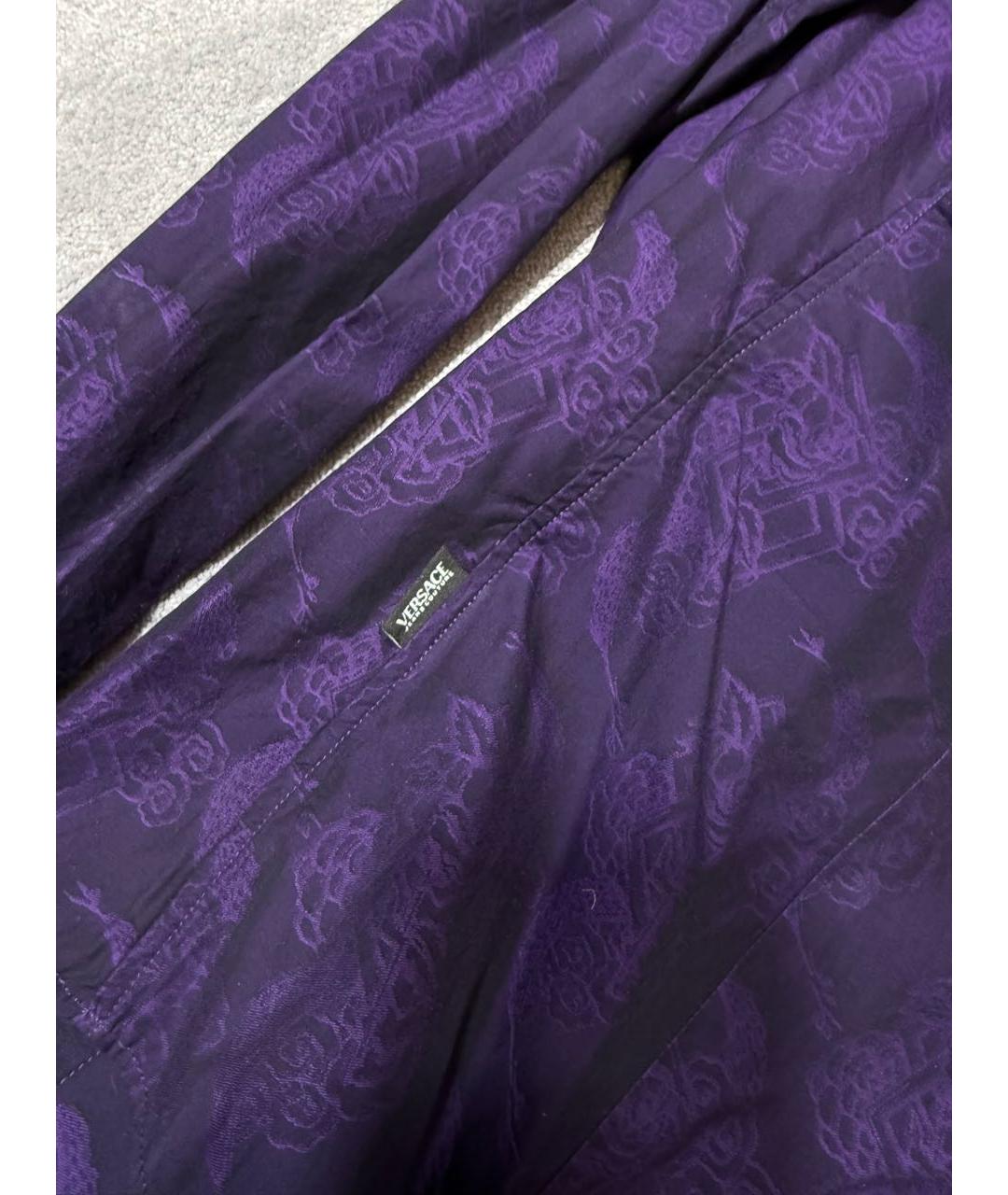 VERSACE JEANS COUTURE Фиолетовая хлопковая кэжуал рубашка, фото 6