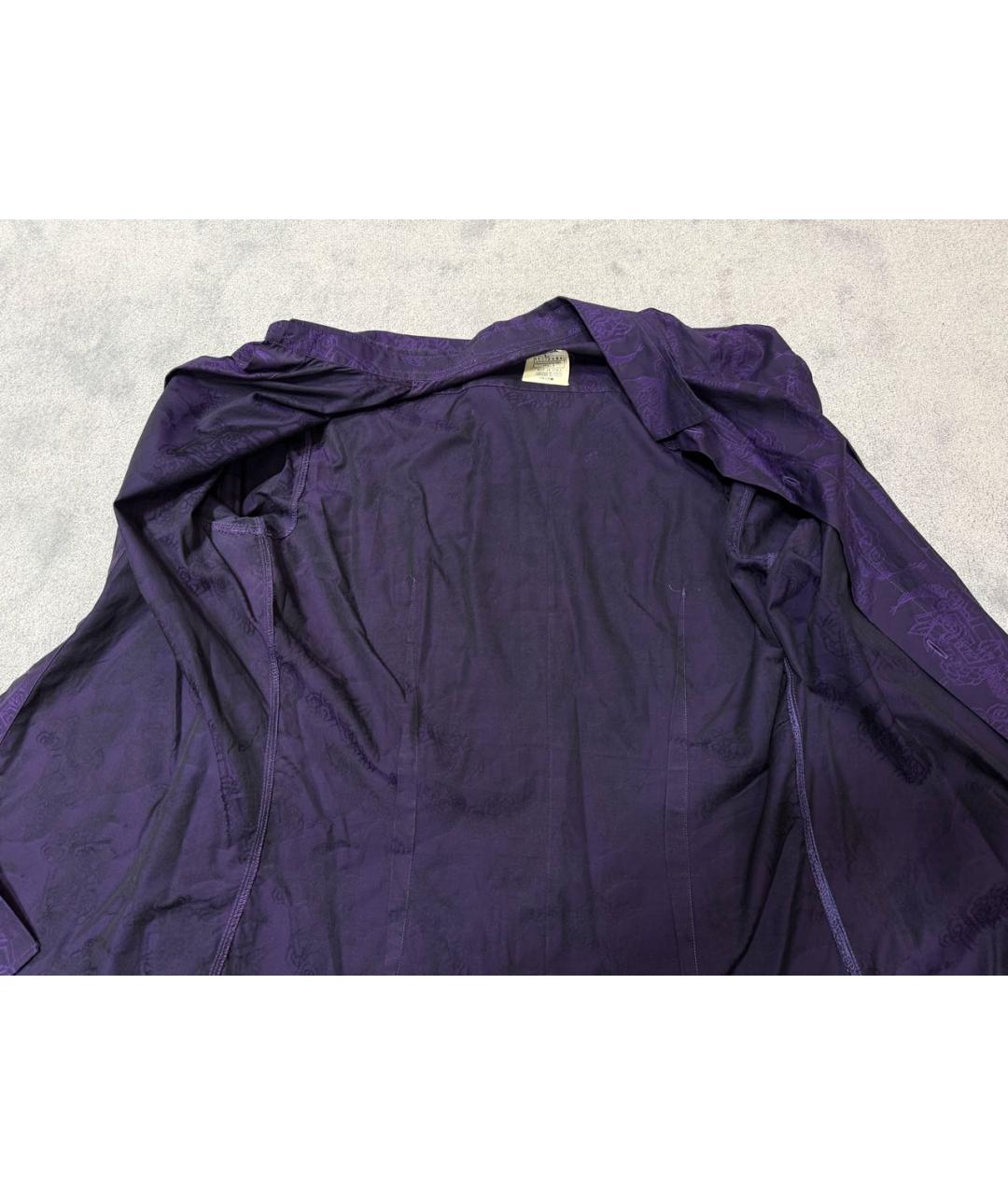 VERSACE JEANS COUTURE Фиолетовая хлопковая кэжуал рубашка, фото 5