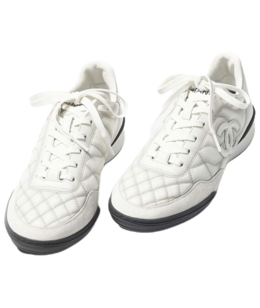 CHANEL Белые кожаные кроссовки, фото 3