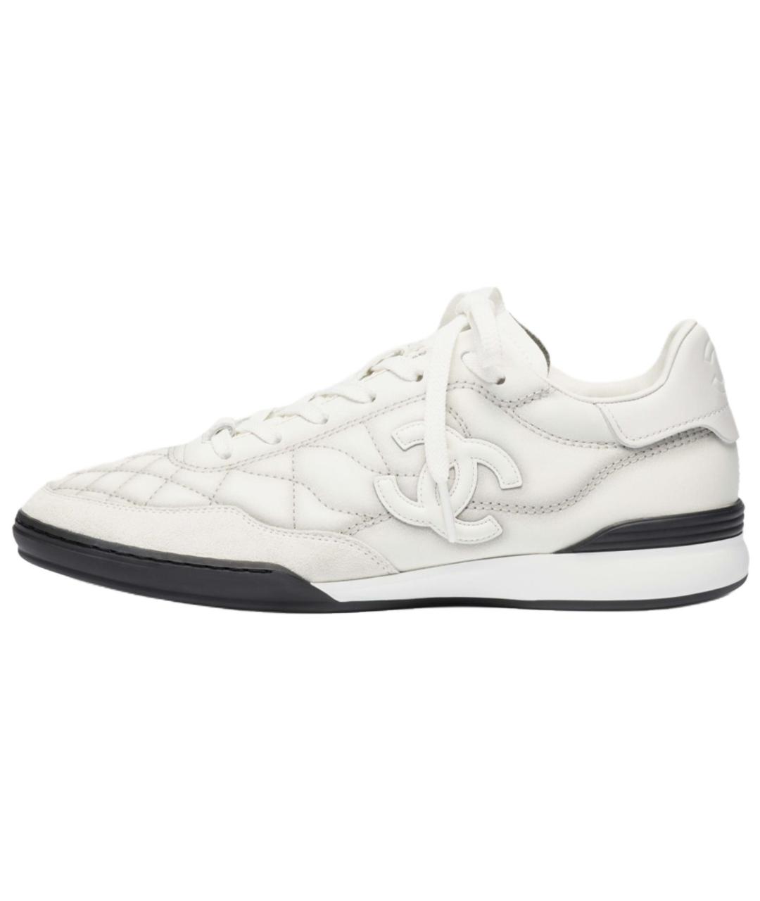 CHANEL Белые кожаные кроссовки, фото 2