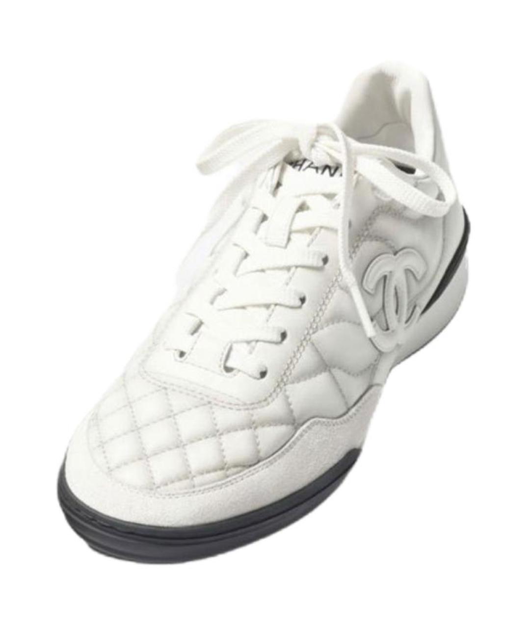 CHANEL Белые кожаные кроссовки, фото 4