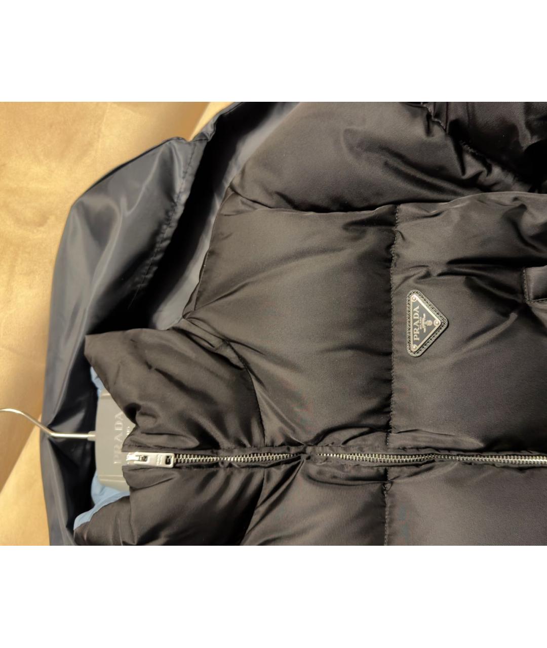 PRADA Черный полиэстеровый пуховик, фото 4