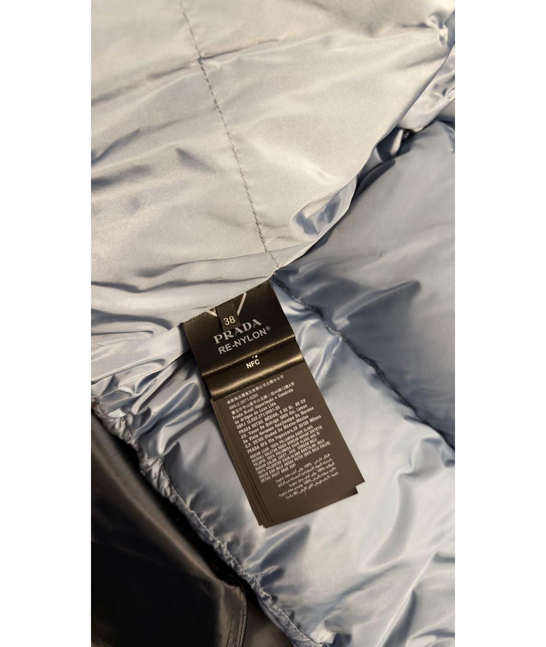 PRADA Черный полиэстеровый пуховик, фото 3