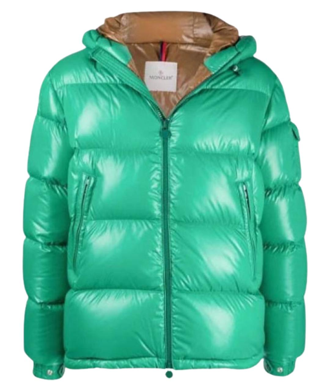 MONCLER Зеленый пуховик, фото 1