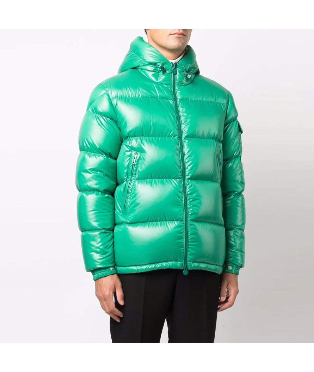 MONCLER Зеленый пуховик, фото 3