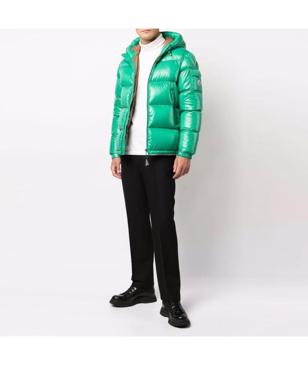 MONCLER Зеленый пуховик, фото 2