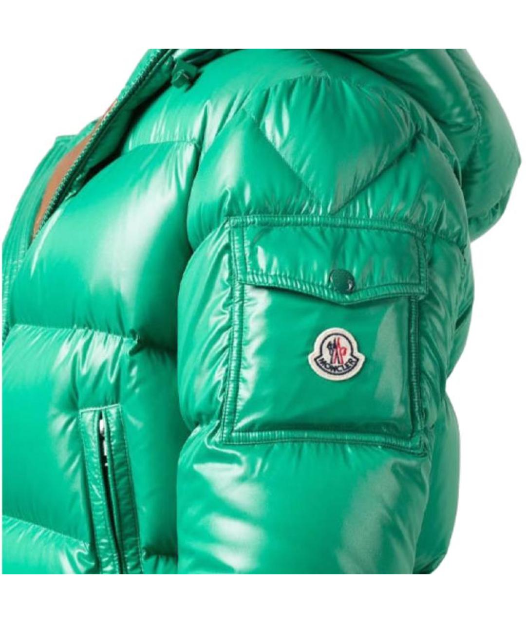 MONCLER Зеленый пуховик, фото 5
