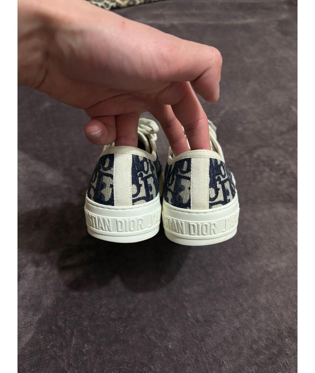 CHRISTIAN DIOR Бежевые текстильные кеды, фото 4
