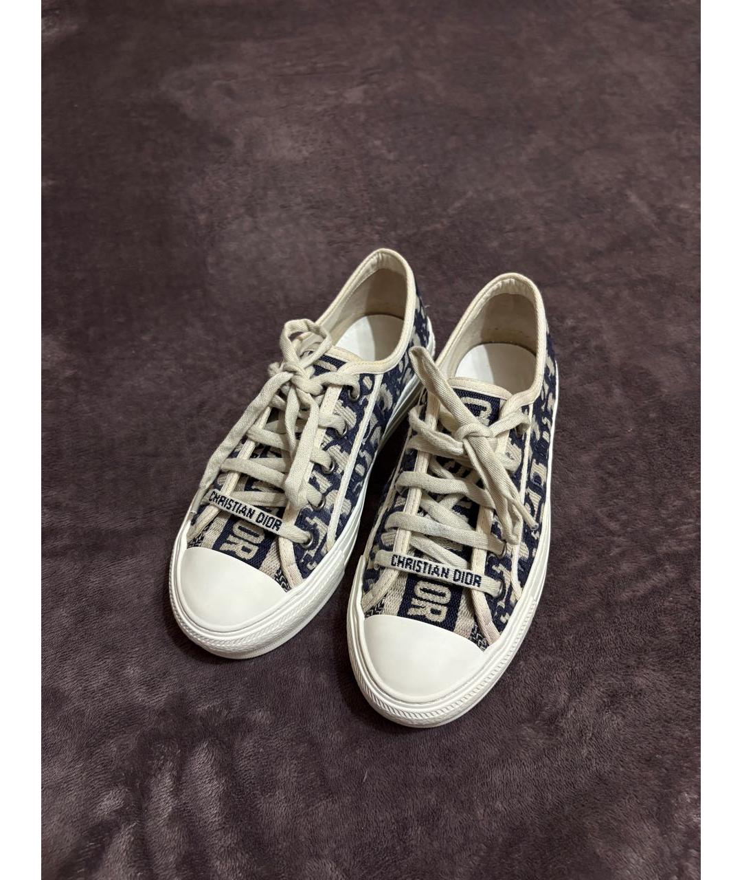 CHRISTIAN DIOR Бежевые текстильные кеды, фото 2