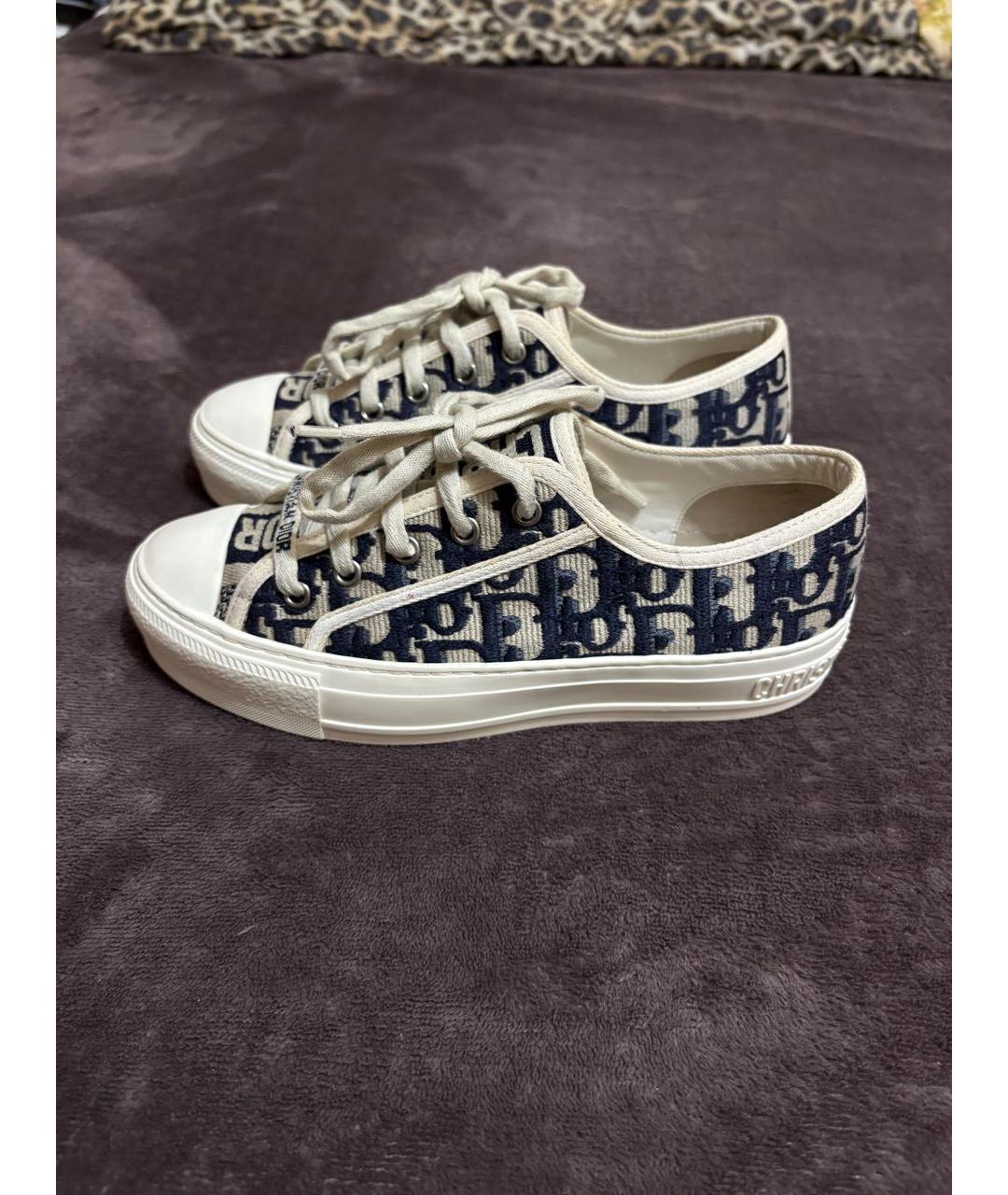 CHRISTIAN DIOR Бежевые текстильные кеды, фото 9