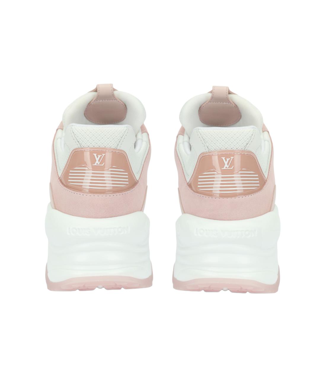 LOUIS VUITTON Розовые кожаные кроссовки, фото 4