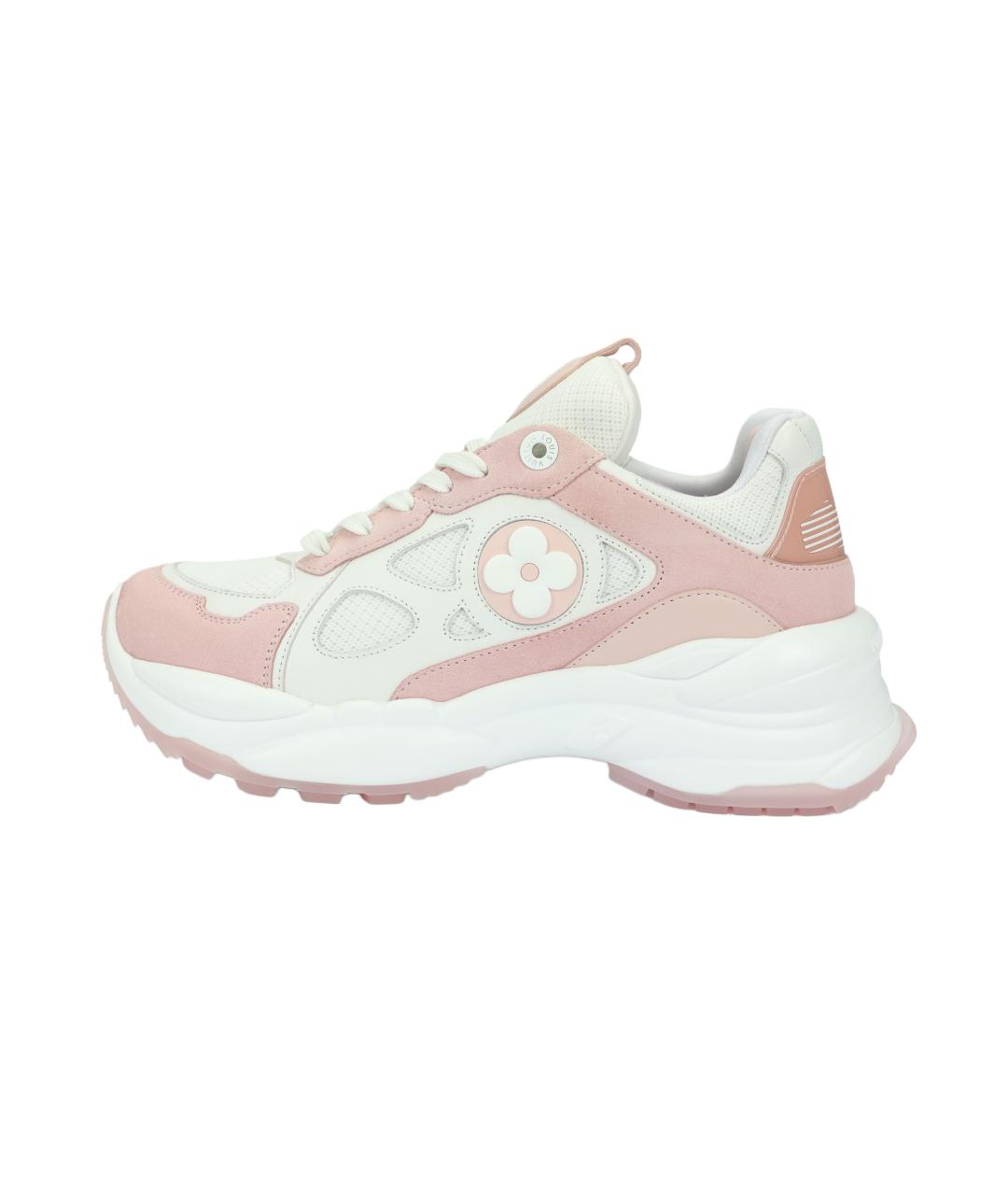 LOUIS VUITTON Розовые кожаные кроссовки, фото 2