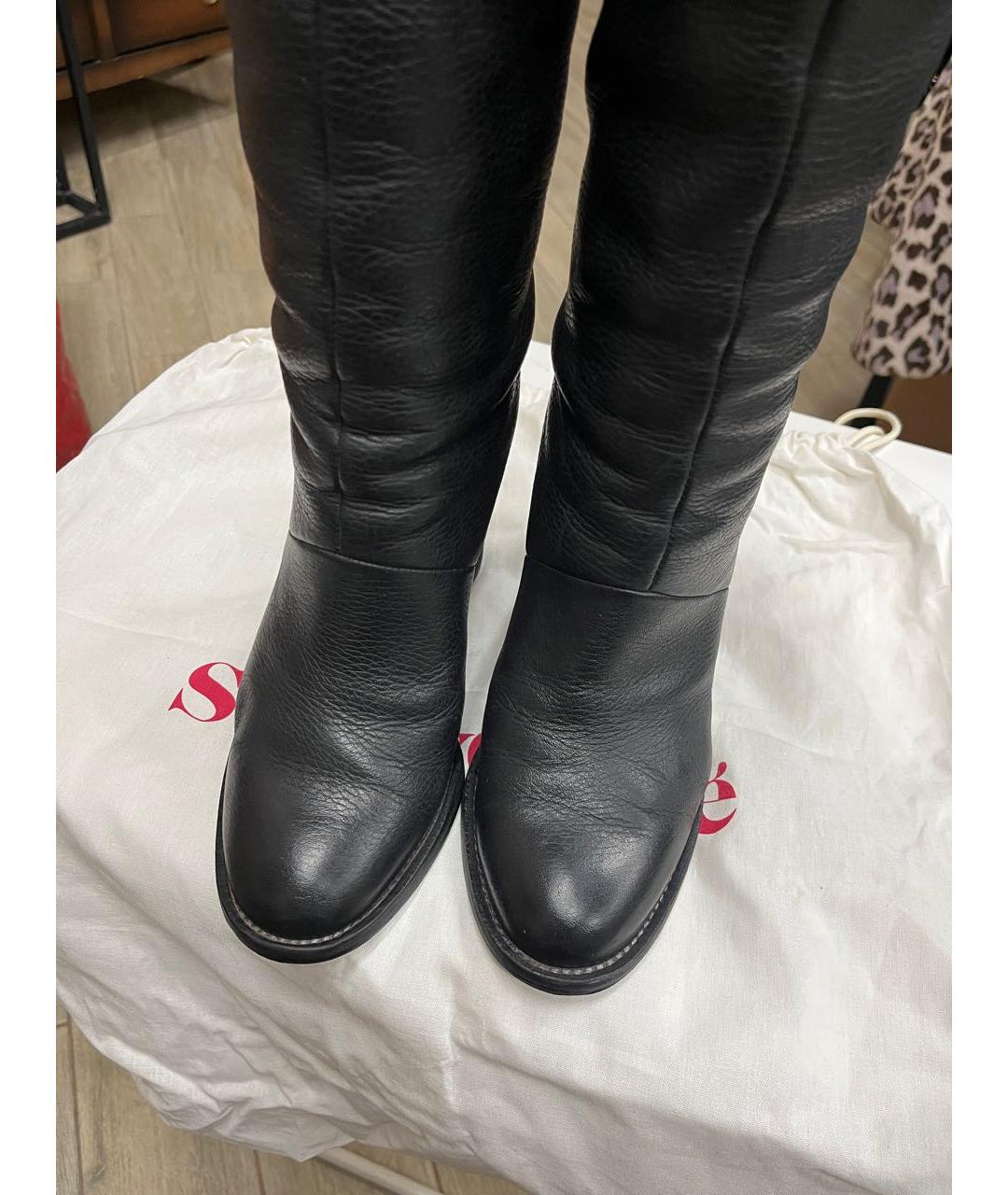 SEE BY CHLOE Черные кожаные сапоги, фото 5