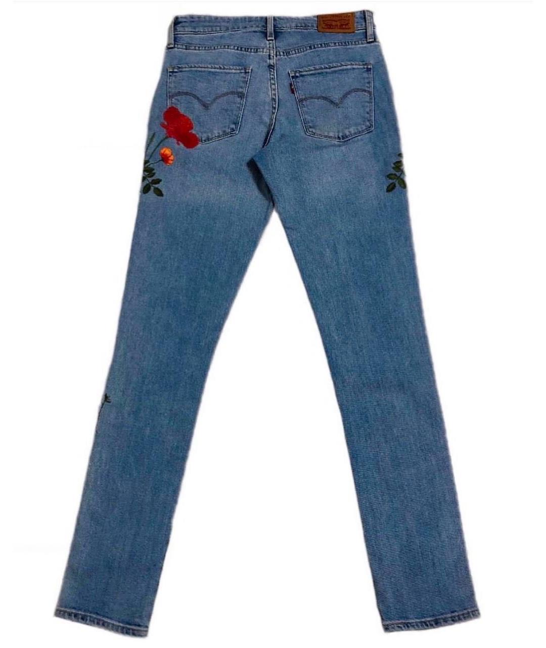 LEVI'S Голубые хлопко-эластановые джинсы слим, фото 2