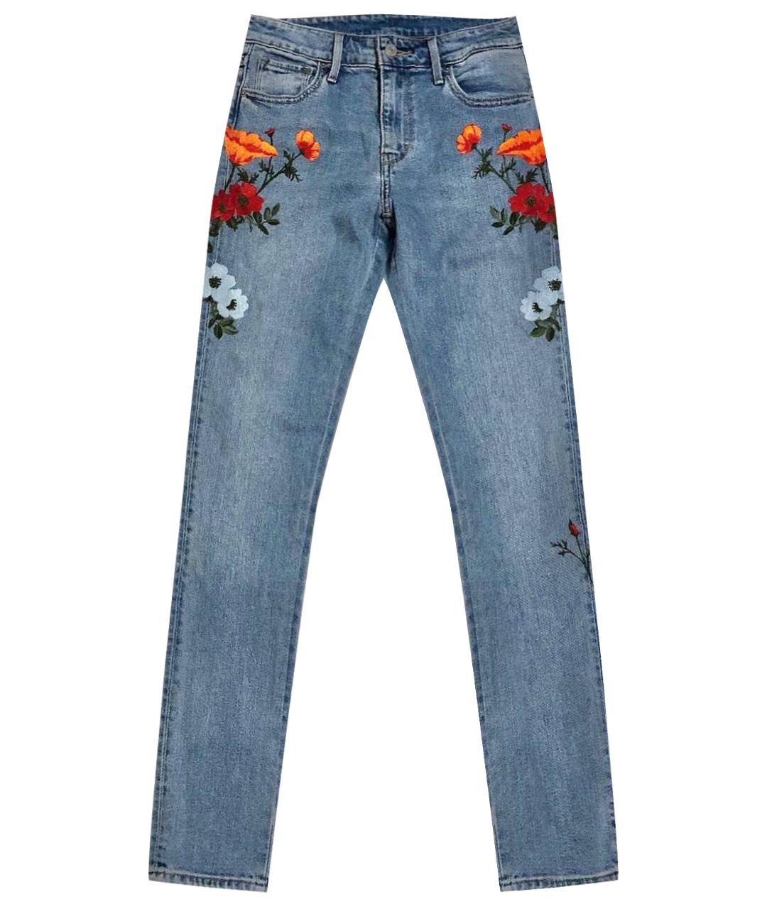 LEVI'S Голубые хлопко-эластановые джинсы слим, фото 1