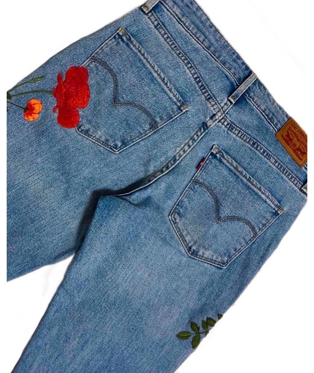 LEVI'S Голубые хлопко-эластановые джинсы слим, фото 6