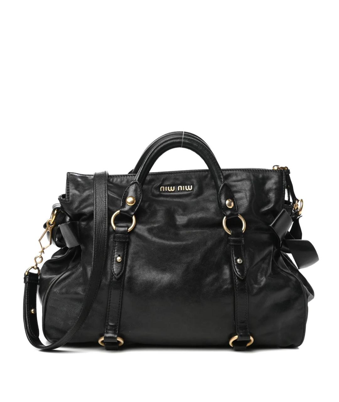 MIU MIU Черная кожаная сумка через плечо, фото 1