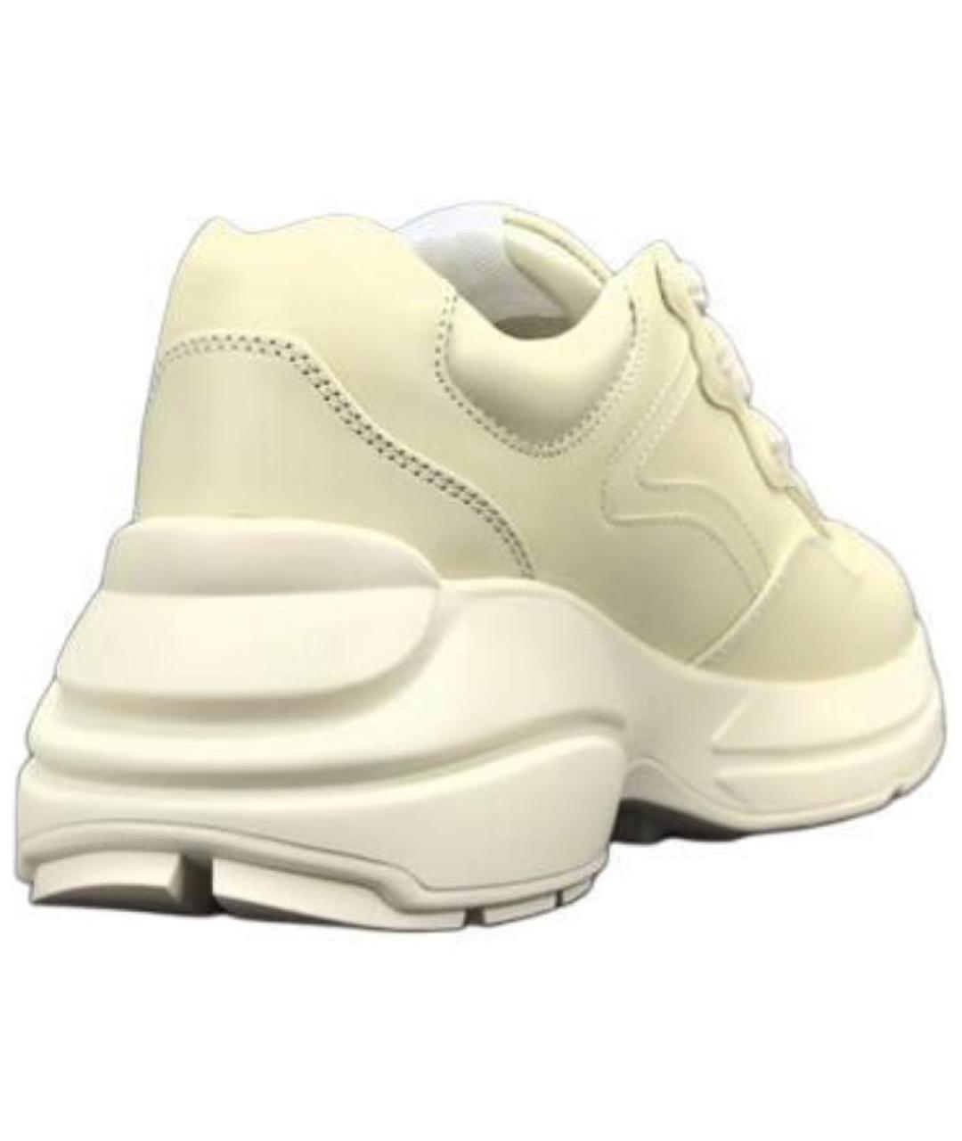 GUCCI Белые кожаные кроссовки, фото 4