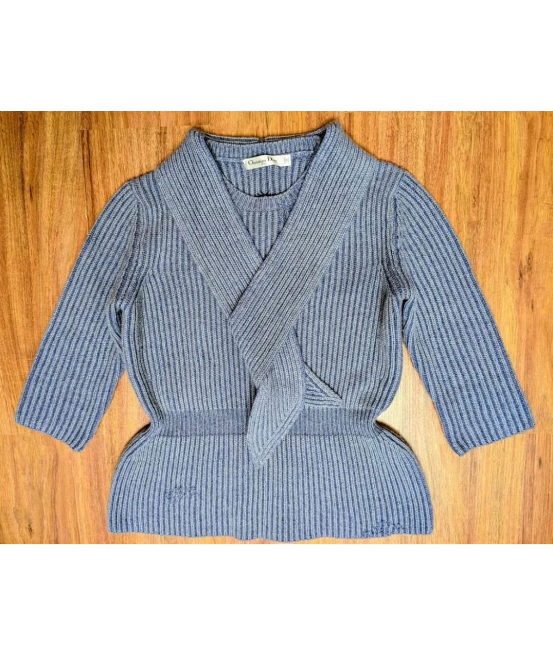 CHRISTIAN DIOR Голубой кашемировый джемпер / свитер, фото 5
