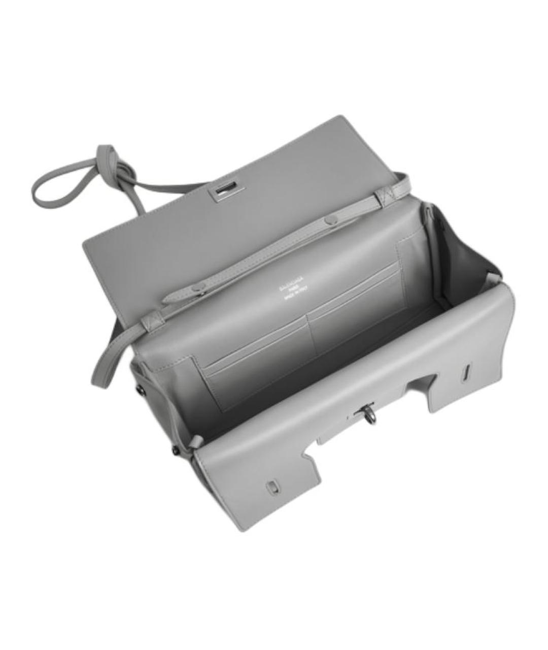 BALENCIAGA Серая кожаная сумка через плечо, фото 4