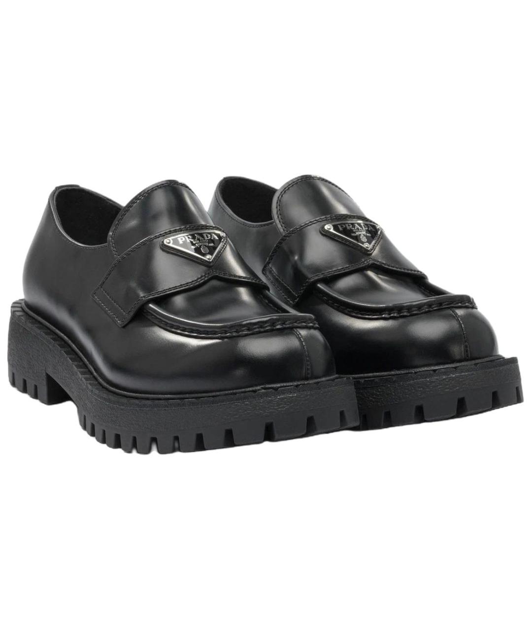 PRADA Черные кожаные лоферы, фото 3