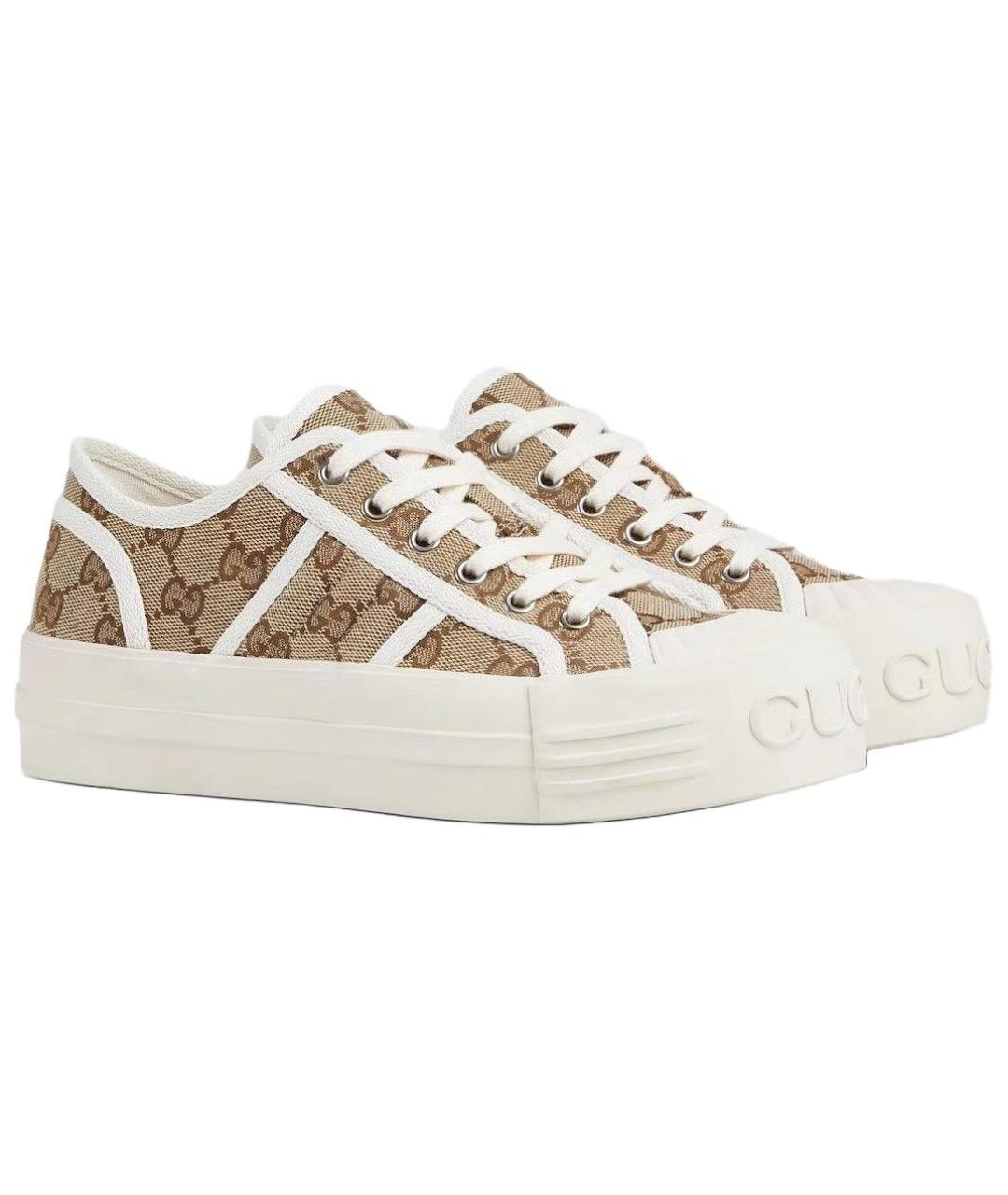 GUCCI Бежевые кеды, фото 3