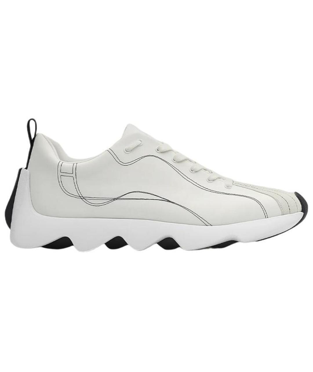 HERMES Белые кожаные низкие кроссовки / кеды, фото 1