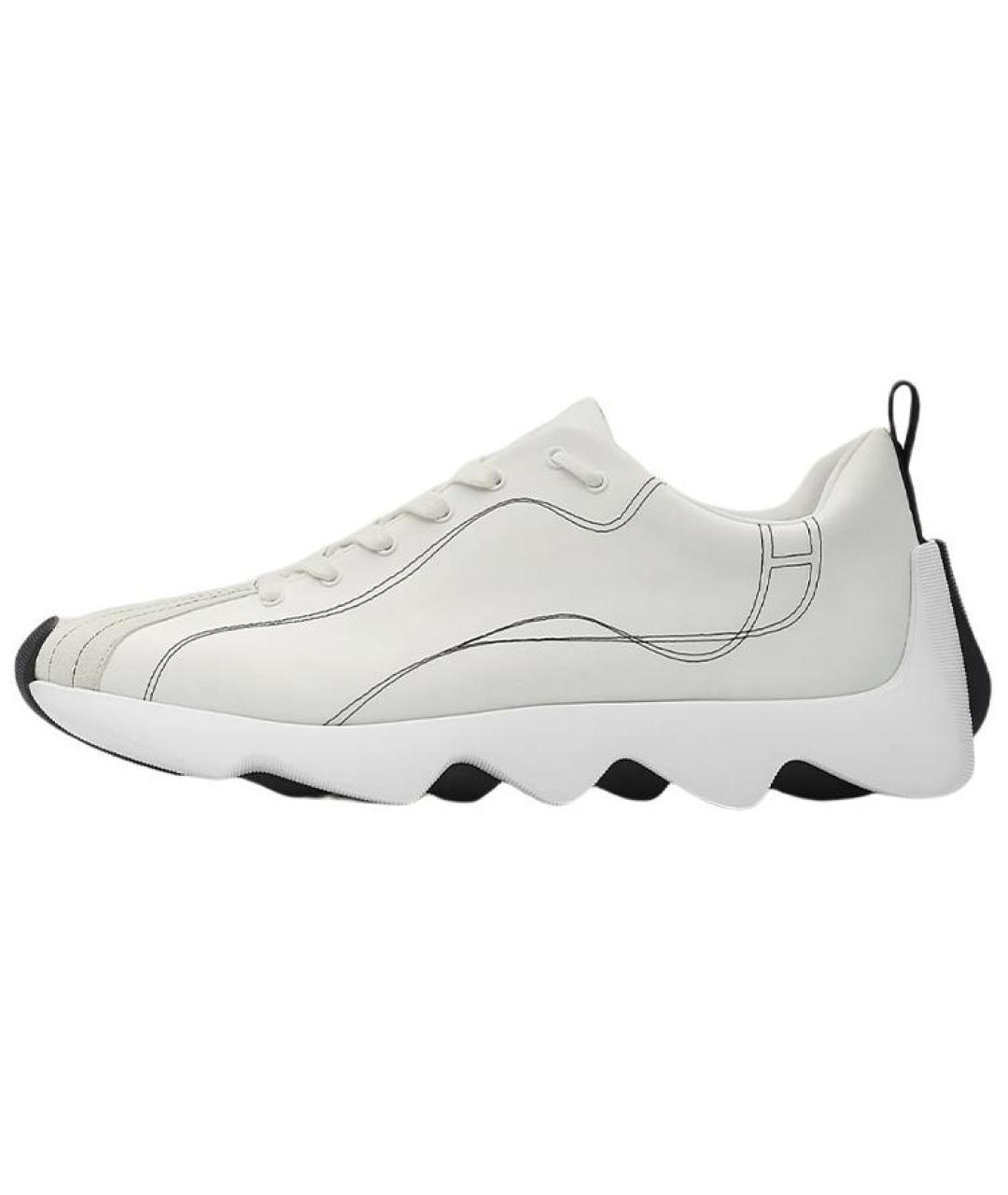 HERMES Белые кожаные низкие кроссовки / кеды, фото 2