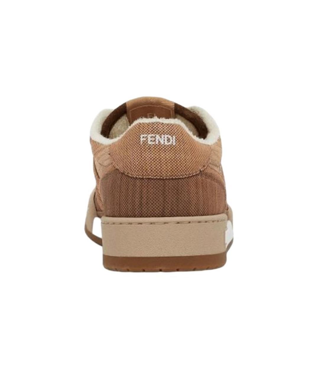 FENDI Коричневые низкие кроссовки / кеды, фото 5