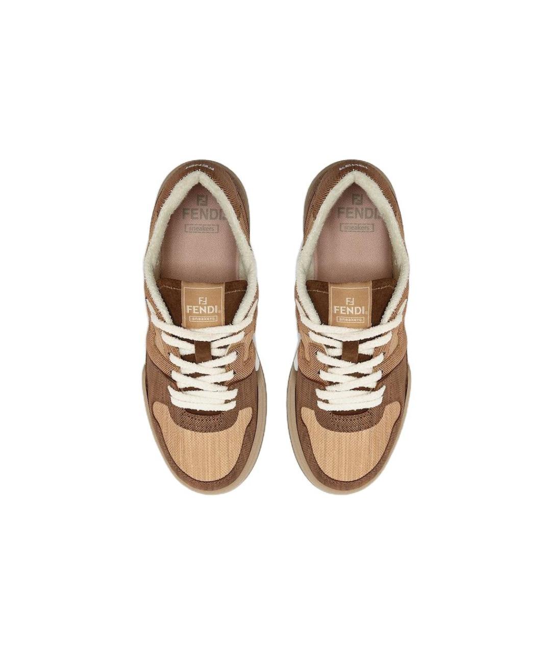 FENDI Коричневые низкие кроссовки / кеды, фото 4