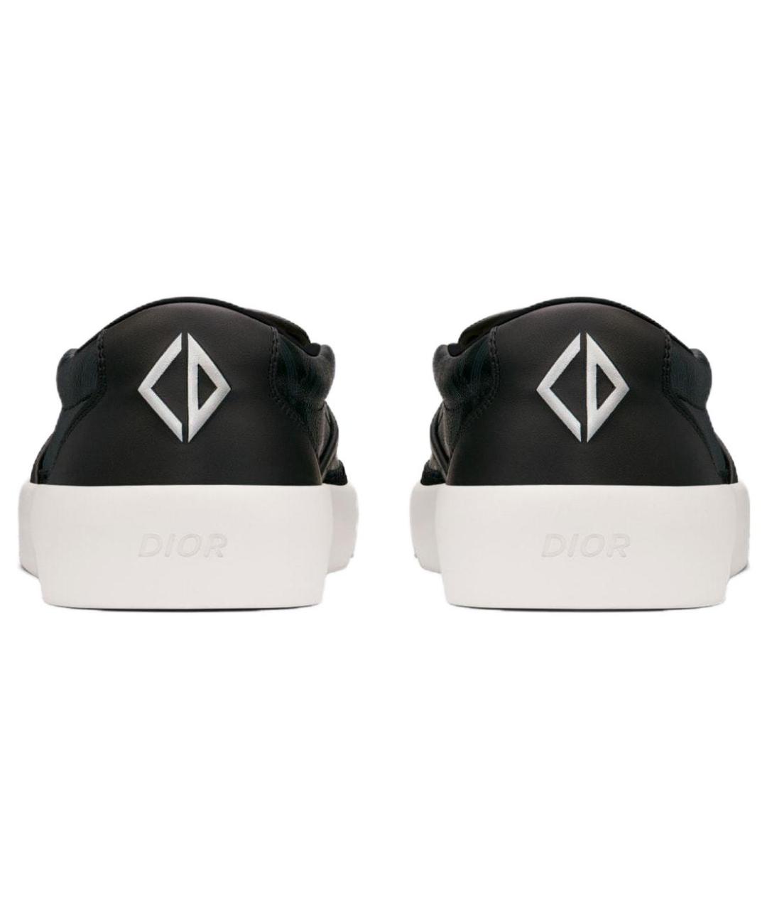 CHRISTIAN DIOR Черные кожаные слипоны, фото 5
