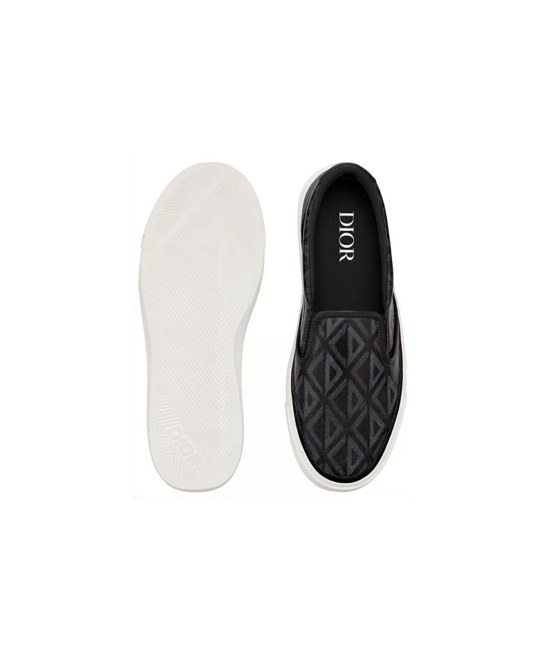 CHRISTIAN DIOR Черные кожаные слипоны, фото 6