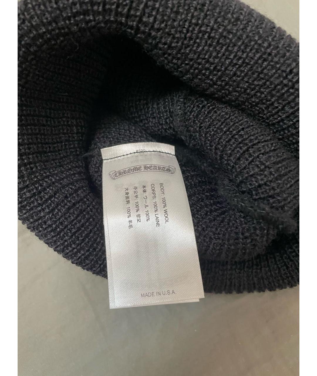 CHROME HEARTS Черная шерстяная шапка, фото 4